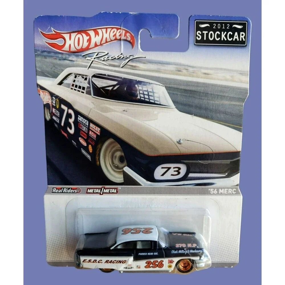 2012 Hot Wheels Racing '56 MERC Black White E.S.D.C. Racing Stockcar Real Riders
